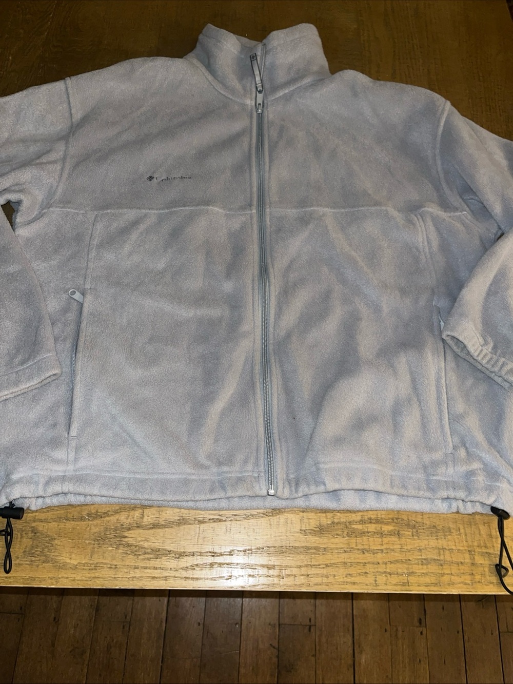 Columbia Full Zip Fleece Jacket Size Men’s XL Silver Gray